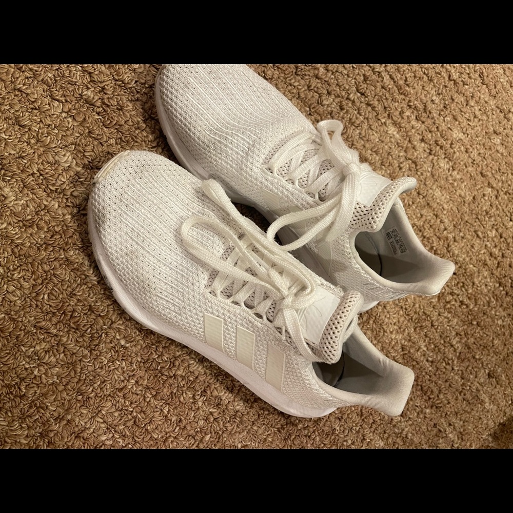 White adidas running shoes